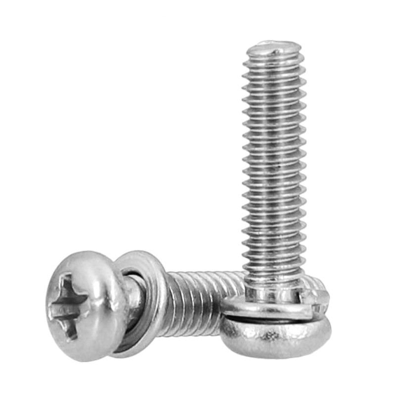 Stainlesss Steel Material Round Head Cross Recessed Conbination Spring Washer Screw Use for Retail Industry